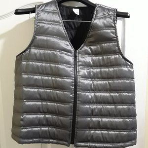 Silver zip up vest